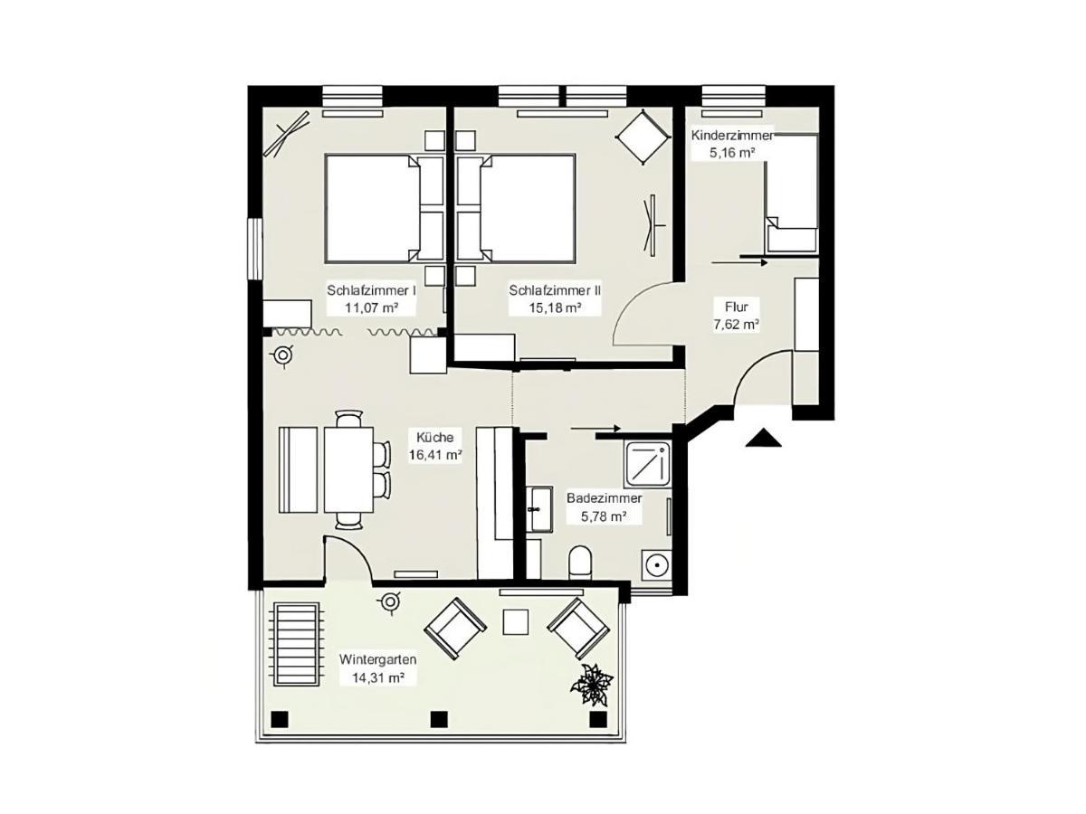 Bunter Hund Apartments - Zentrales Apartment, Parkplatz, Wintergarten, Kinderzimmer 罗滕堡 外观 照片
