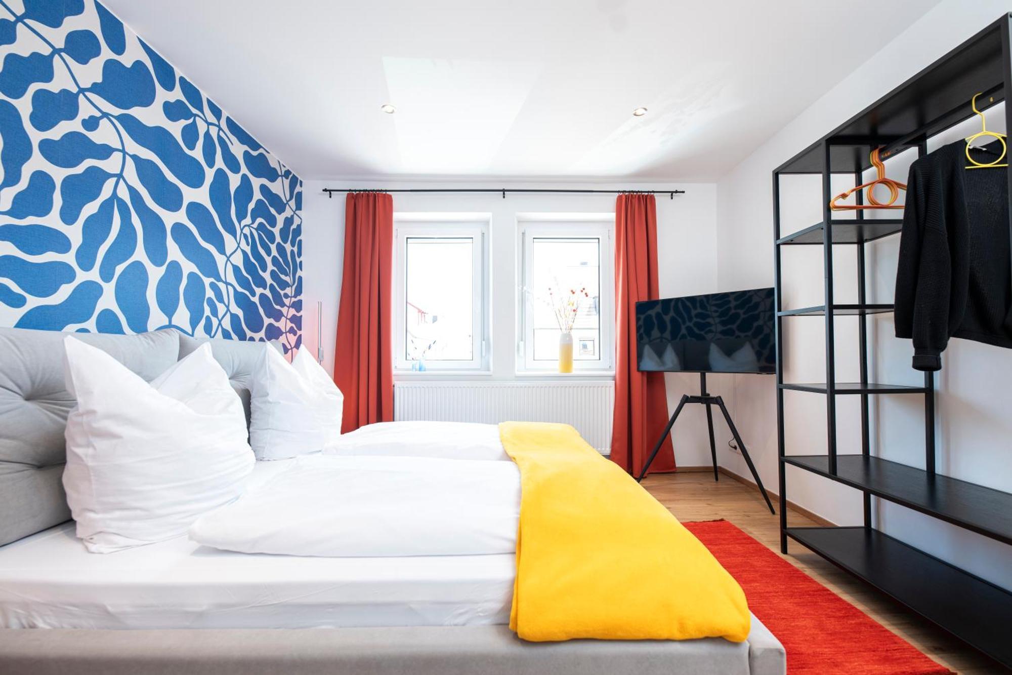Bunter Hund Apartments - Zentrales Apartment, Parkplatz, Wintergarten, Kinderzimmer 罗滕堡 外观 照片